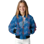 customized los angeles dodgers bolt stripe blue bomber jacket best selling