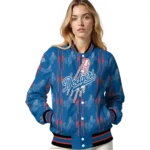 customized los angeles dodgers bolt stripe blue varsity jacket best selling