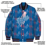 customized los angeles dodgers bolt stripe blue varsity jacket best selling
