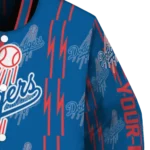 customized los angeles dodgers bolt stripe blue varsity jacket best selling