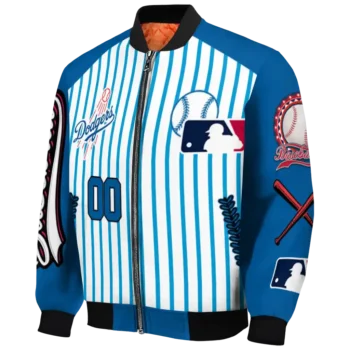 customized los angeles dodgers eagle baseball blue white bomber jacket best selling