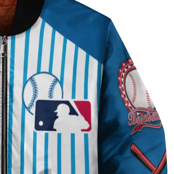 customized los angeles dodgers eagle baseball blue white bomber jacket premium grade