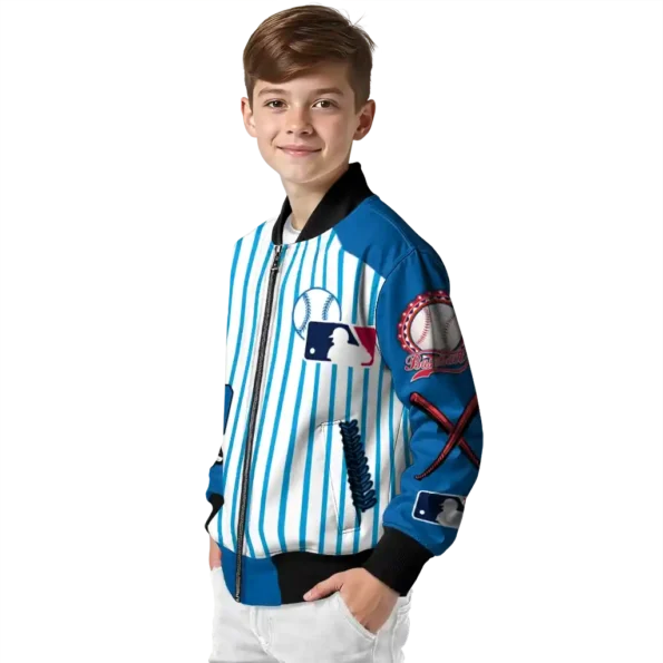 customized los angeles dodgers eagle baseball blue white bomber jacket trendy