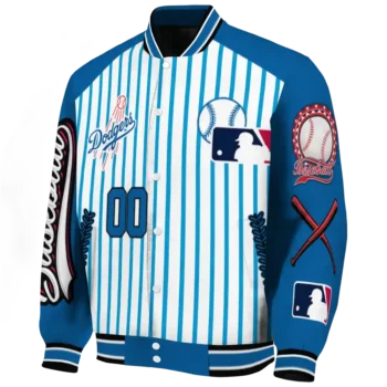 customized los angeles dodgers eagle baseball blue white varsity jacket best selling