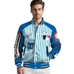 customized los angeles dodgers eagle baseball blue white varsity jacket best selling