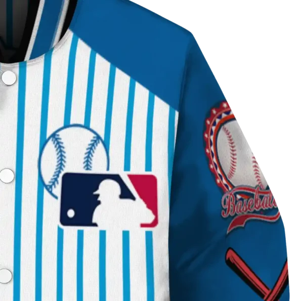 customized los angeles dodgers eagle baseball blue white varsity jacket premium grade