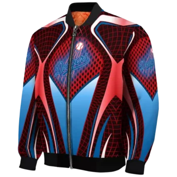 customized los angeles dodgers mesh chest red crocs black bomber jacket best selling
