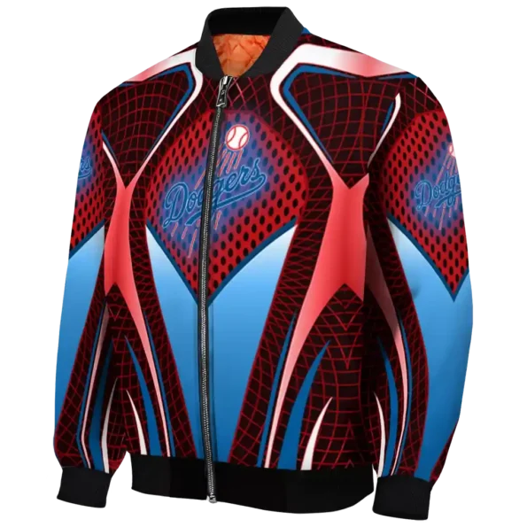 customized los angeles dodgers mesh chest red crocs black bomber jacket best selling