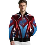customized los angeles dodgers mesh chest red crocs black bomber jacket best selling