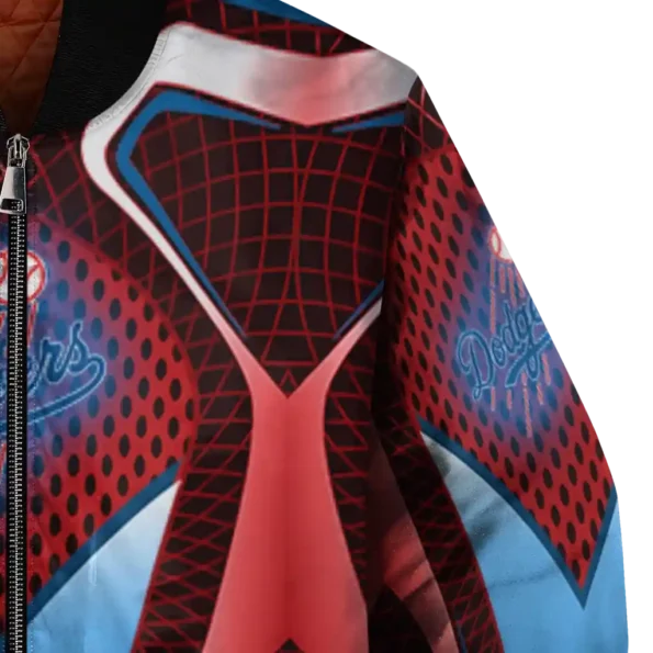 customized los angeles dodgers mesh chest red crocs black bomber jacket premium grade