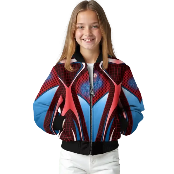 customized los angeles dodgers mesh chest red crocs black bomber jacket top rated
