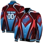 customized los angeles dodgers mesh chest red crocs black varsity jacket best selling