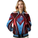 customized los angeles dodgers mesh chest red crocs black varsity jacket best selling