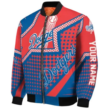customized los angeles dodgers star burst blue bomber jacket best selling