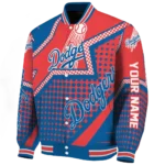 customized los angeles dodgers star burst blue varsity jacket best selling