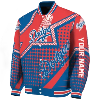 customized los angeles dodgers star burst blue varsity jacket best selling