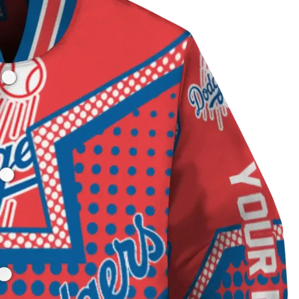 customized los angeles dodgers star burst blue varsity jacket premium grade