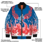 customized los angeles dodgers winged blaze blue white bomber jacket best selling