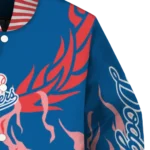 customized los angeles dodgers winged blaze blue white varsity jacket best selling