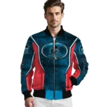 customized miami marlins power plate blue bomber jacket best selling