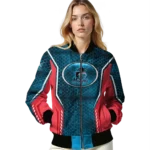 customized miami marlins power plate blue bomber jacket best selling