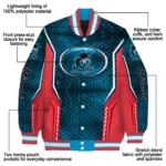 customized miami marlins power plate blue varsity jacket best selling
