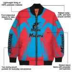 customized miami marlins spider mark blue black crocs bomber jacket best selling