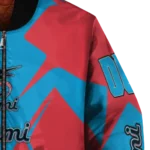 customized miami marlins spider mark blue black crocs bomber jacket best selling