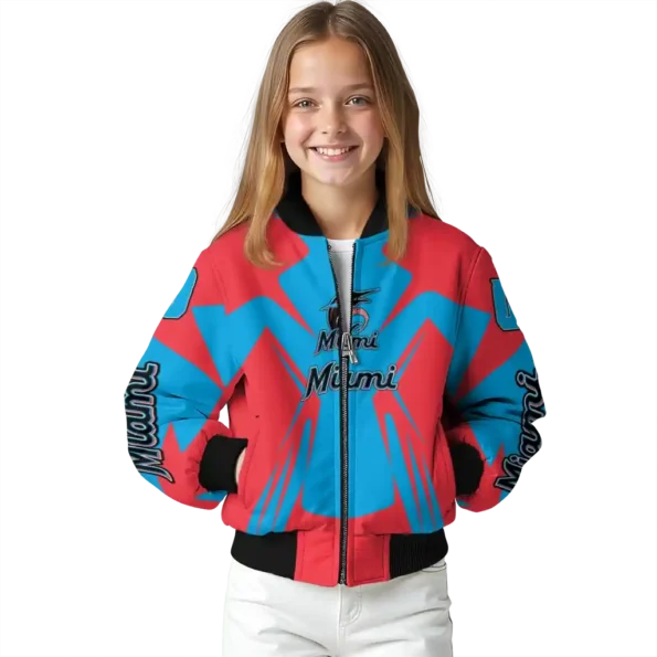 customized miami marlins spider mark blue black crocs bomber jacket top rated