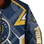 customized milwaukee brewers chevron angles navy blue bomber jacket best selling
