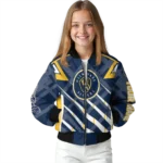 customized milwaukee brewers chevron angles navy blue bomber jacket best selling