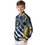 customized milwaukee brewers chevron angles navy blue varsity jacket best selling