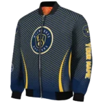 customized milwaukee brewers chevron arrow navy blue bomber jacket best selling