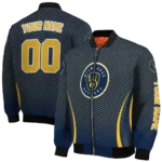customized milwaukee brewers chevron arrow navy blue bomber jacket best selling