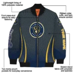 customized milwaukee brewers chevron arrow navy blue bomber jacket best selling