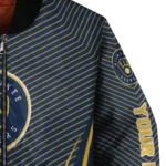 customized milwaukee brewers chevron arrow navy blue bomber jacket best selling