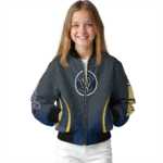 customized milwaukee brewers chevron arrow navy blue bomber jacket best selling