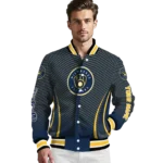 customized milwaukee brewers chevron arrow navy blue varsity jacket best selling