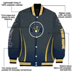 customized milwaukee brewers chevron arrow navy blue varsity jacket best selling