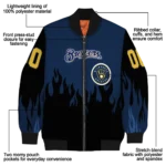customized milwaukee brewers flame border navy blue black bomber jacket best selling