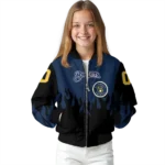 customized milwaukee brewers flame border navy blue black bomber jacket best selling