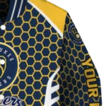 customized milwaukee brewers hexagon grid navy blue varsity jacket best selling