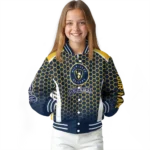 customized milwaukee brewers hexagon grid navy blue varsity jacket best selling