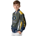 customized milwaukee brewers hexagon grid navy blue varsity jacket best selling