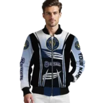 customized milwaukee brewers mesh effect navy blue black bomber jacket best selling