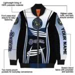 customized milwaukee brewers mesh effect navy blue black bomber jacket best selling