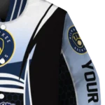 customized milwaukee brewers mesh effect navy blue black varsity jacket best selling