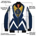 customized milwaukee brewers v stripes navy blue white bomber jacket best selling