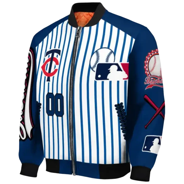 customized minnesota twins eagle baseball navy white bomber jacket best selling