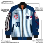 customized minnesota twins eagle baseball navy white bomber jacket best selling